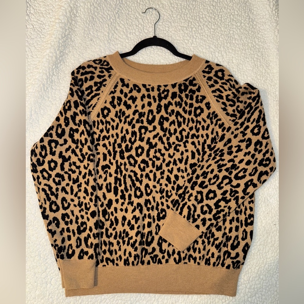 j.crew cheetah print pullover sweater